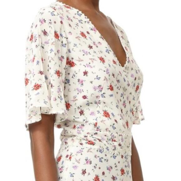 The Kooples Mixed Print Floral 100% Silk Dress White Size Small New With Tag - Picture 7 of 15